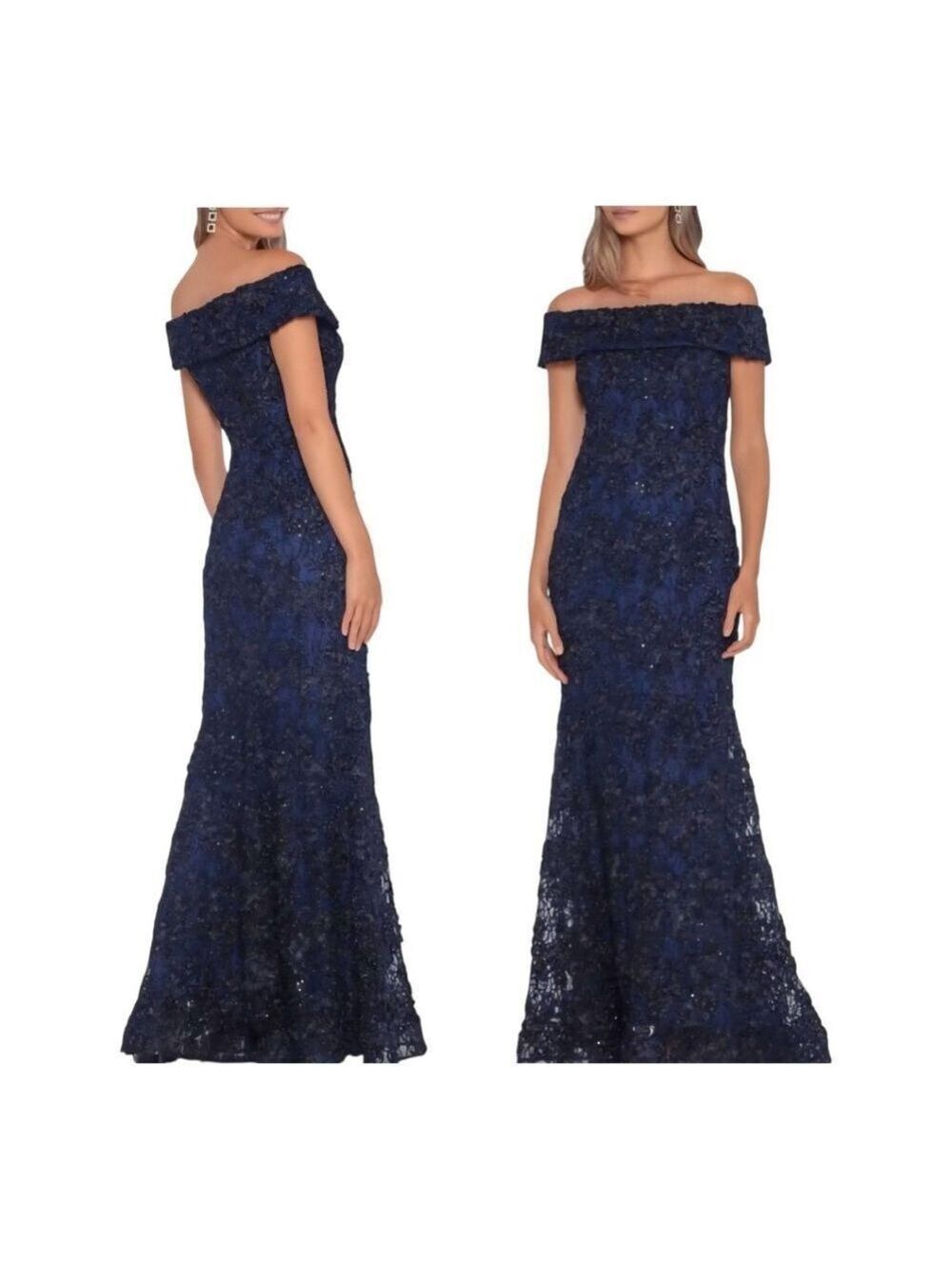 XSCAPE Gown Size 6 Blue Black